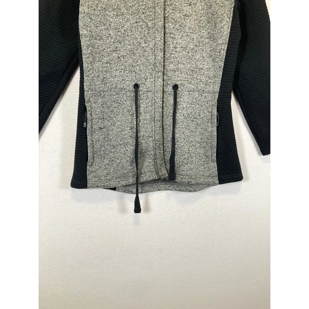 Gorpcore ZeroXposur Womens LG Charcoal Gray Hybrid‎ Knit Quilted Full Zip Jacket
